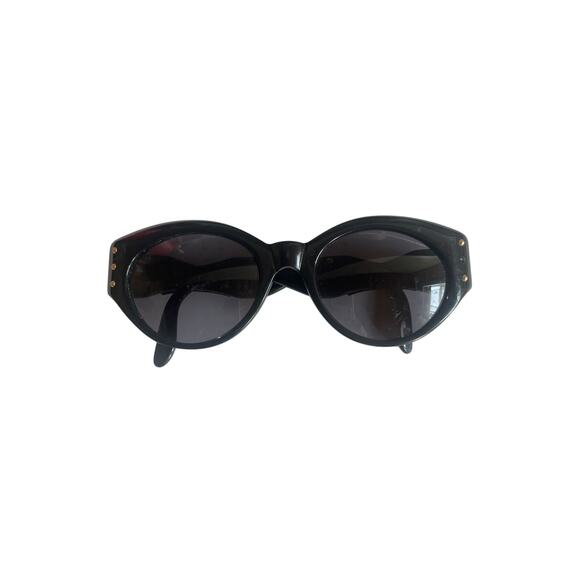 Vintage 80s LE CLUB Actif Sunglasses Black Gold Silver RARE CHUNKY RETRO SLEAZE - Picture 3 of 8